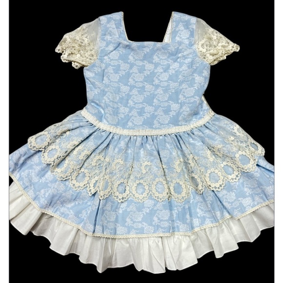 Bolcoquof Spanish lace blue white Dress size 8 - www.rajagirimanappuram.com